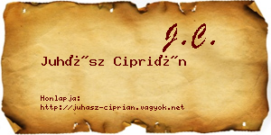 Juhász Ciprián névjegykártya
